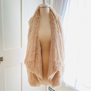 Faux Fur Drape Front Vest